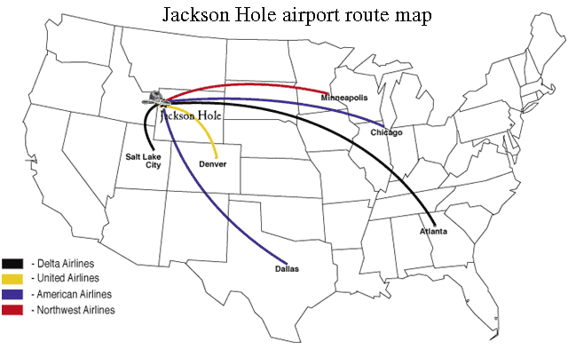 Jackson Hole flight map